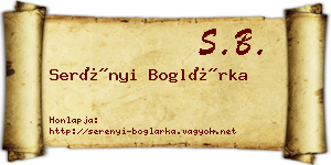 Serényi Boglárka névjegykártya